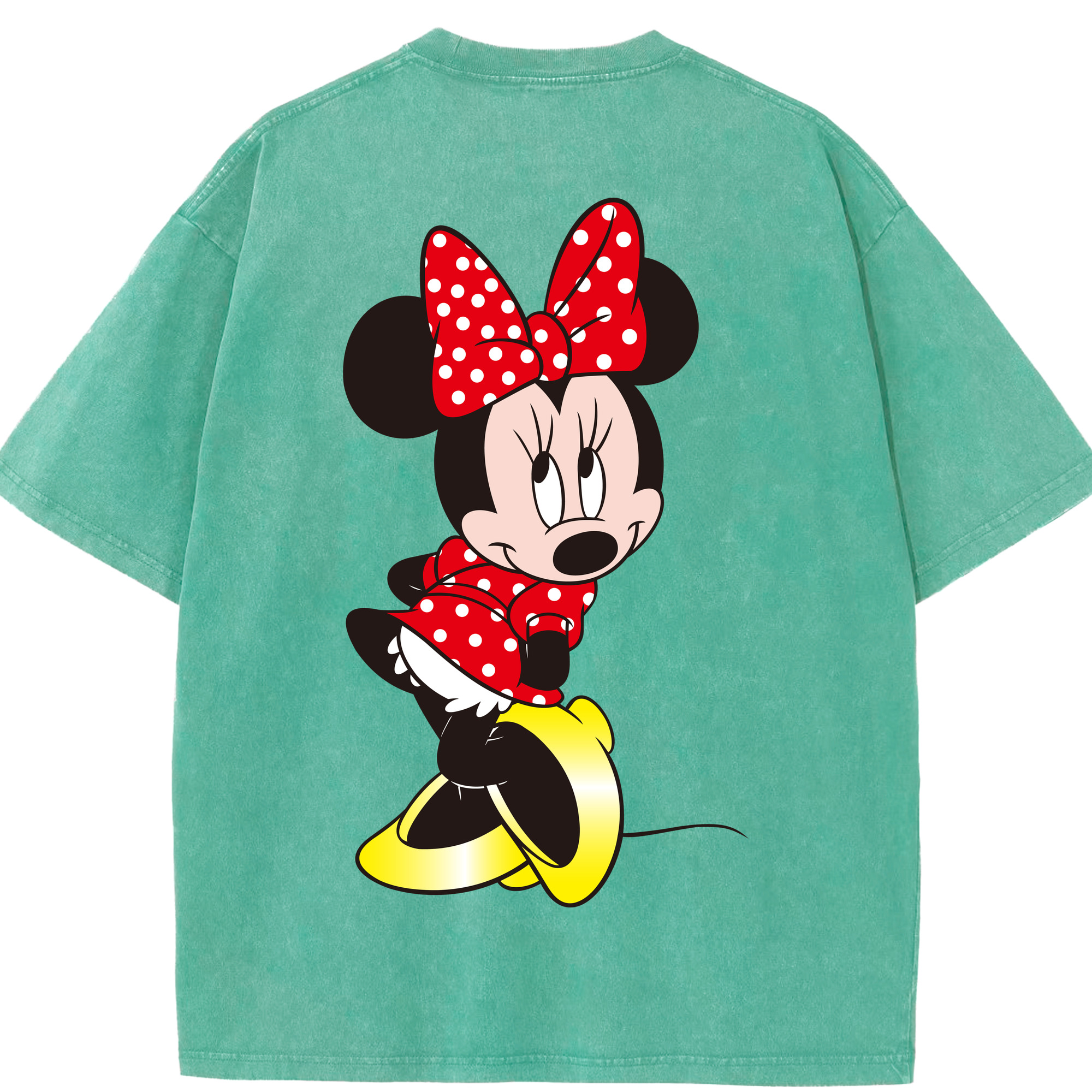 （画像用） ミッキーマウス Mickey Mouse 綿100% ヴィンテージ風 半袖Tシャツ（背面プリント）
